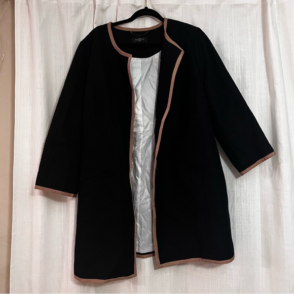 Talbots Snap Up Lined Black Coat Jacket 16W Quiet Luxury Fall Winter - Picture 3 of 12